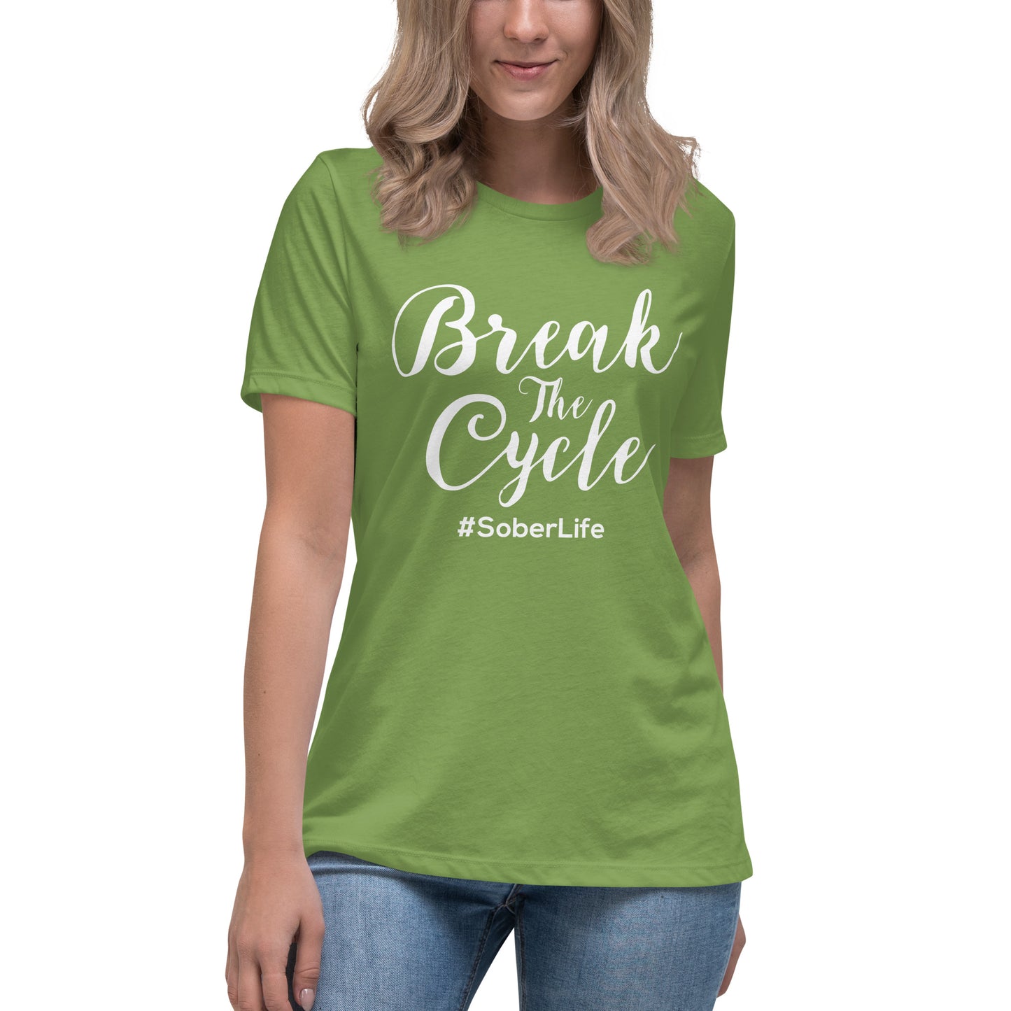 Empowering Women's T-Shirt Break the Cycle Inspirational Support Tee - Clean & Sober