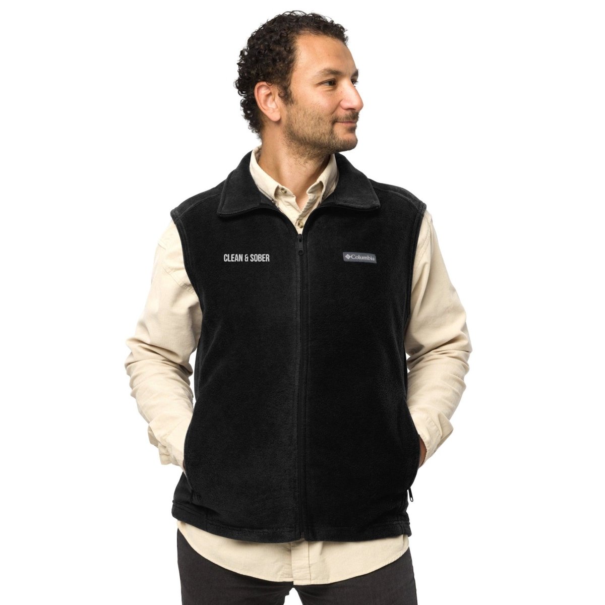 Men’s Columbia fleece vest Clean & Sober - Clean & Sober