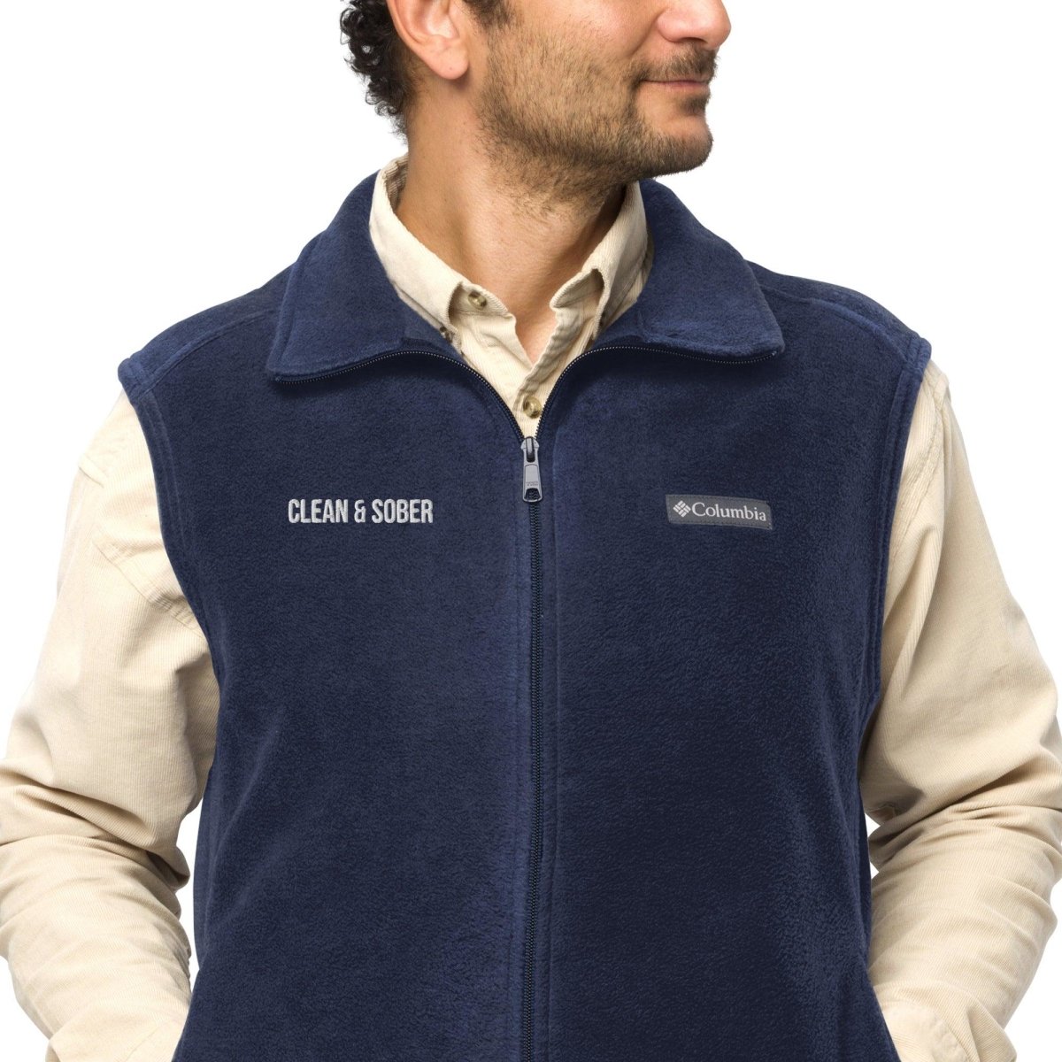 Men’s Columbia fleece vest Clean & Sober - Clean & Sober