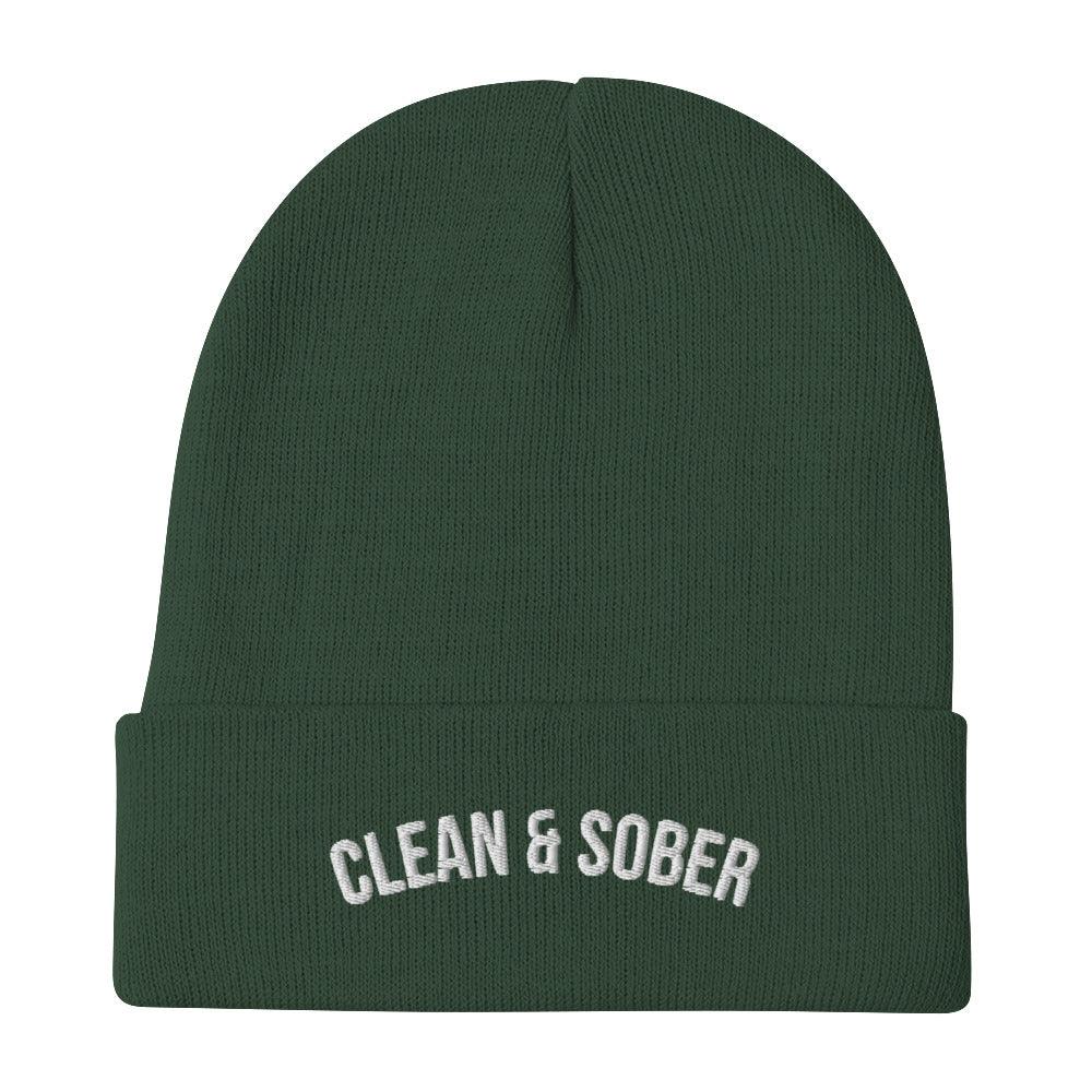 Embroidered Beanie - Clean & Sober