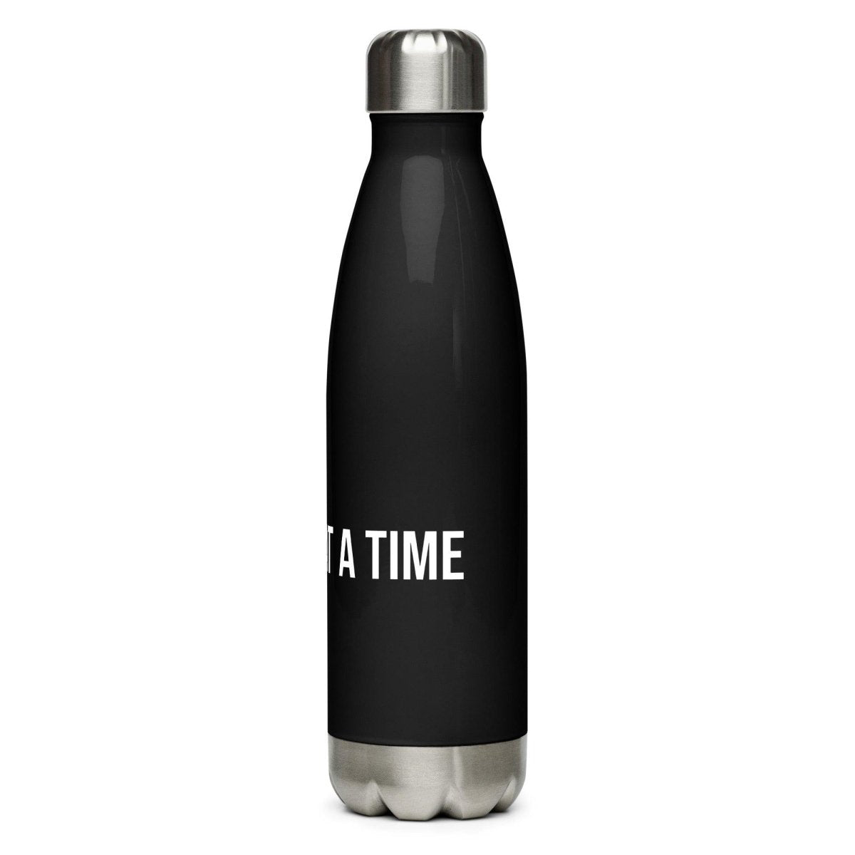 Stay Hydrated with Style White Stainless Steel Water Bottle with One Day at a Time Design The Perfect Gift for Those in Recovery or Embracing Sobriety - Clean & Sober